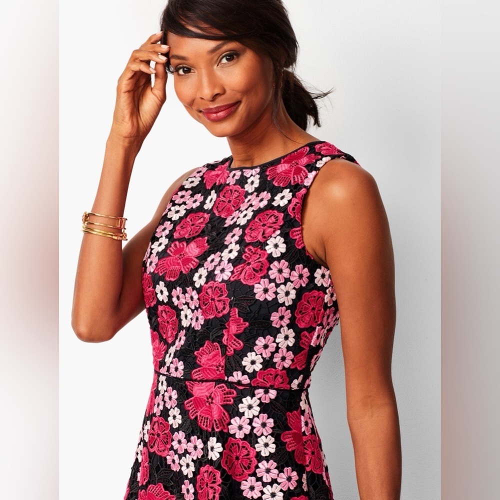 RSVP BY Talbots Women’s Sleeveless Floral Lace Fit & Flare Dress Size‎ 10 - Picture 2 of 8